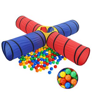 vidaXL Lektunnel med 250 bollar flerf&auml;rgad