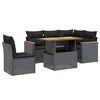 vidaXL Loungegrupp med dynor 6 delar svart konstrotting