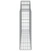 vidaXL Gabioner bågformade 10 st 200x30x100/120 cm galvaniserat järn