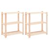 vidaXL F&ouml;rvaringshylla 3 hyllor 2 st 80x38x90 cm massiv furu 150 kg