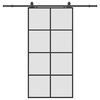 vidaXL Skjutd&ouml;rr med beslag svart 102,5x205 cm ESG-glas