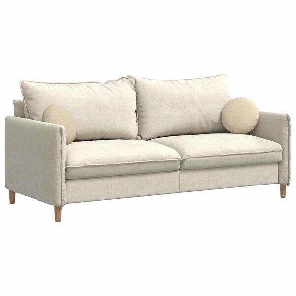 vidaXL Sittkuddar 2 pcs Kr&auml;m &Oslash;30 x 13 cm tyg