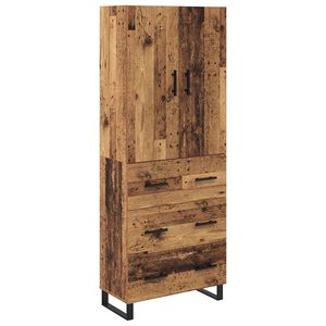 vidaXL Sk&aring;p med l&aring;da 2 pcs Gammalt tr&auml; 69,5 x 34 x 180 cm