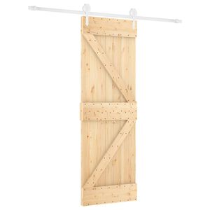 vidaXL Skjutd&ouml;rr Naturlig och vit 70 x 210 cm Massiv furutr&auml;d&ouml;rr