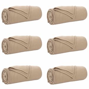 vidaXL Filtar 6 st Kamel 170 x 130 cm 1.97 kg Fleece