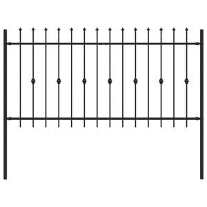 vidaXL Spikestaket ASTEN 200 x 100 cm Pulverlackerat st&aring;l Svart