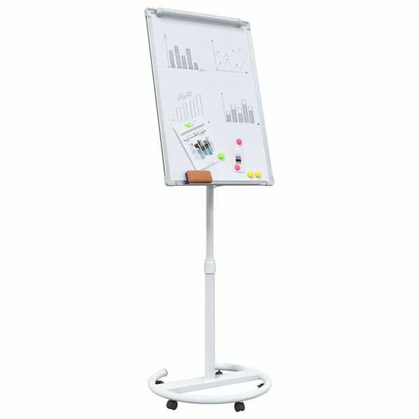 vidaXL Magnetisk whiteboard Grå och Vit 62 x 62,5 x 197 cm EPS