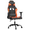 vidaXL Gamingstol med massage svart och orange konstl&auml;der