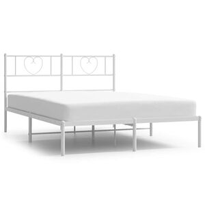 vidaXL S&auml;ngram med huvudgavel metall vit 135x190 cm