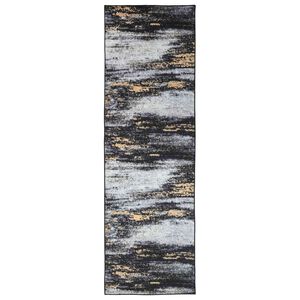 vidaXL Mattl&ouml;pare LESAKA Svart och Guld 50 x 100 cm Diamantvelour