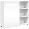 vidaXL Spegelsk&aring;p och LED-lampa vit 60x13x52 cm
