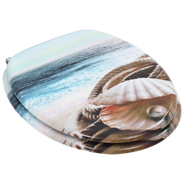 vidaXL Toalettsitsar med lock 2 st MDF havsmussla