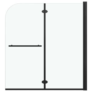 vidaXL Duschv&auml;gg f&auml;llbar 2 paneler ESG 120x140 cm svart