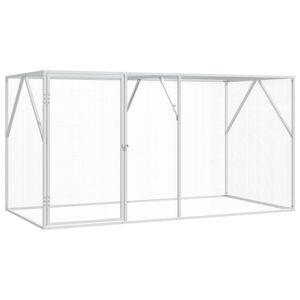 vidaXL F&aring;gelbur Silver 208 x 102 x 108 cm