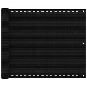 vidaXL Balkongsk&auml;rm svart 75x300 cm HDPE