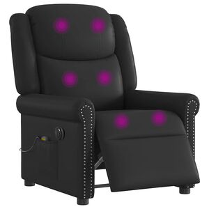 vidaXL Elektrisk massagef&aring;t&ouml;lj svart glansig konstl&auml;der