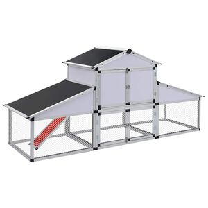 vidaXL H&ouml;nshus i aluminium med uteplats och v&auml;rprede aluminium