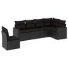 vidaXL Loungegrupp med dynor 6 delar svart konstrotting