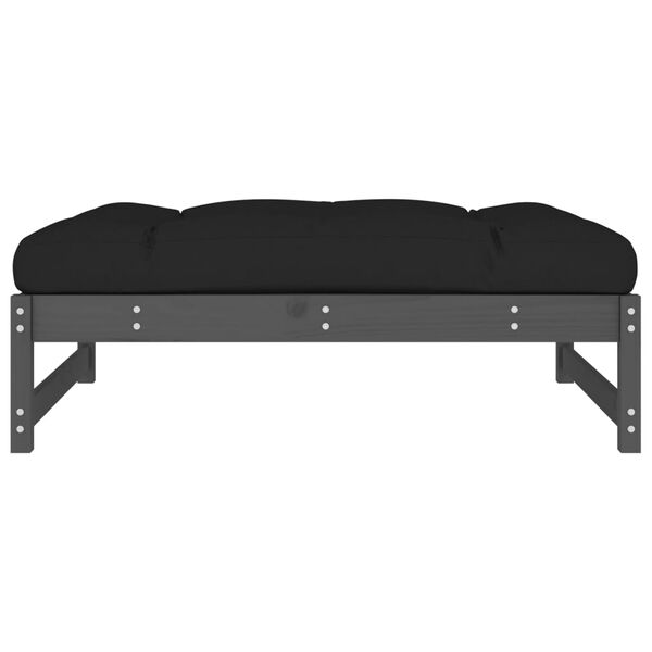 vidaXL Fotpall för trädgården grå 120x80 cm massiv furu
