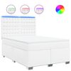 vidaXL Rams&auml;ng med madrass vit 140x200 cm konstl&auml;der