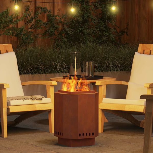 vidaXL R&ouml;kl&ouml;s eldstad Brun 38 x 38 x 51 cm V&auml;derbest&auml;ndig st&aring;l