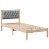 vidaXL S&auml;ngram med huvudgavel Ljusgr&aring; 80 x 200 cm Massiv furu