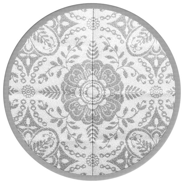 vidaXL Utomhusmatta ARAKIL ljusgrå Ø120 cm PP