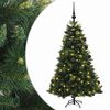 vidaXL Konstgjord julgran med julkulor 120 cm 150 LED-lampor Varmvit