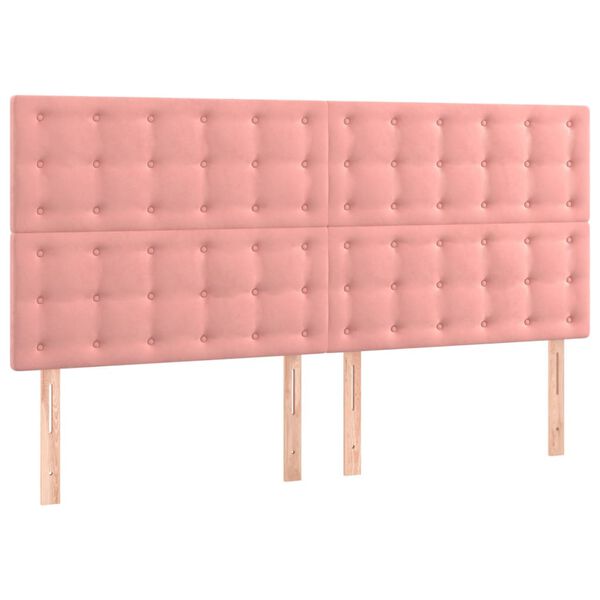 vidaXL S&auml;nggavel LED rosa 160x5x118/128 cm sammet