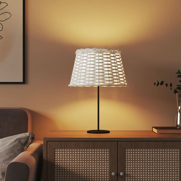 vidaXL Lampskärm vit Ø38x23 cm korgmaterial