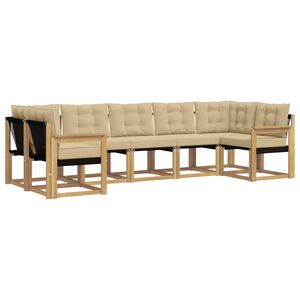 vidaXL Utomhussoffset 7 st Vit och Beige