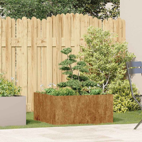 vidaXL Planteringskärl rostig 80x80x40 cm väderbeständigt stål