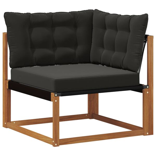 vidaXL Utomhussoffset med kudde 6 pcs Naturlig och svart