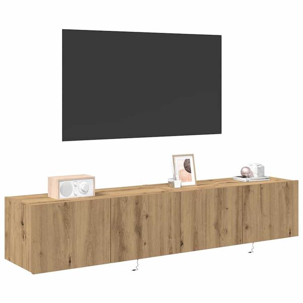 vidaXL TV V&auml;gghylla 2 pcs Artisan Ek 80 x 35 x 31 cm Konstruerat tr&auml;