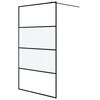vidaXL Duschv&auml;gg svart 115x195 cm halvfrostat ESG-glas