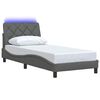 vidaXL Bed Frame with LED without Mattress Dark Grey 80x200 cm Fabric