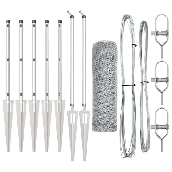 vidaXL St&auml;ngselstolpe Silver 10 x 0,6 m (13 mm n&auml;t) St&aring;l