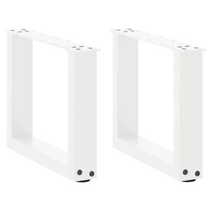 vidaXL Soffbordsben U-formade 2 st vita 40x(30-31) cm st&aring;l