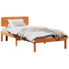 vidaXL S&auml;ngram med huvudgavel Vaxbrun 90 x 190 cm Massiv furu