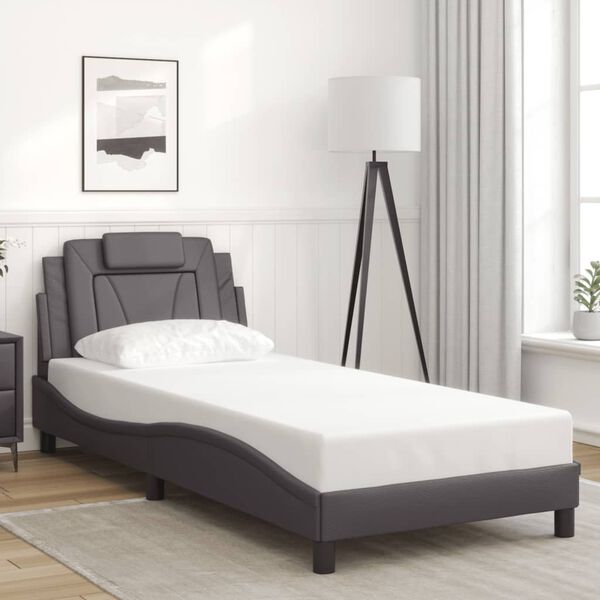vidaXL Bed Frame "Viana" with LED without Mattress Grey 90x190 cm
