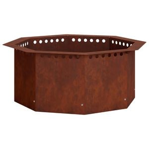 vidaXL Eldstad ring Rostig 60 x 60 x 25 cm V&auml;derbest&auml;ndig st&aring;l