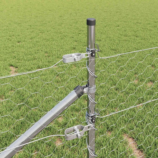 vidaXL St&auml;ngselstolpe Silver 10 x 1 m (50 mm n&auml;t) St&aring;l