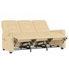 vidaXL Massagefåtölj 3-sits gräddvit mikrofibertyg