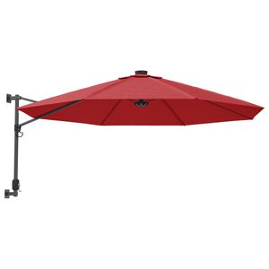 vidaXL V&auml;ggmonterat parasoll klarr&ouml;d 290 cm