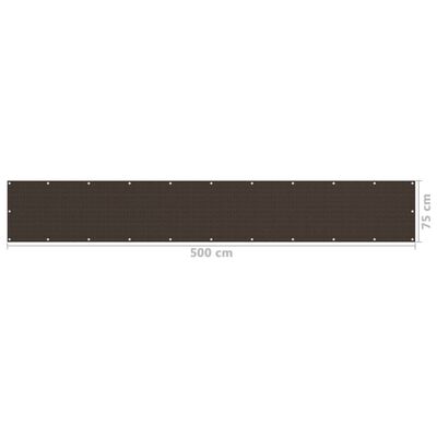 vidaXL Balkongskärm brun 75x500 cm HDPE
