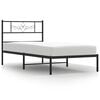vidaXL S&auml;ngram med huvudgavel metall svart 90x200 cm