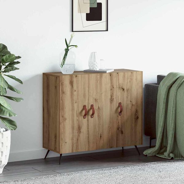 vidaXL Sideboard Artisan Ek 89,5 x 34 x 80 cm Konstruerat tr&auml;