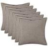 vidaXL Kudd&ouml;verdrag 6 st HOUTEN Ljusgr&aring; 30 x 30 cm Boucl&eacute;