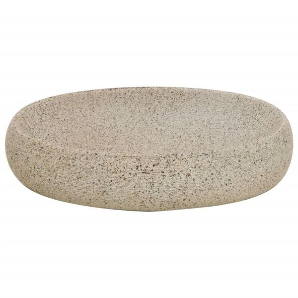 vidaXL Handfat sand oval 59x40x15 cm keramik