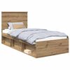 vidaXL S&auml;ngram med huvudgavel Artisan Ek 90 x 200 cm Massiv furu